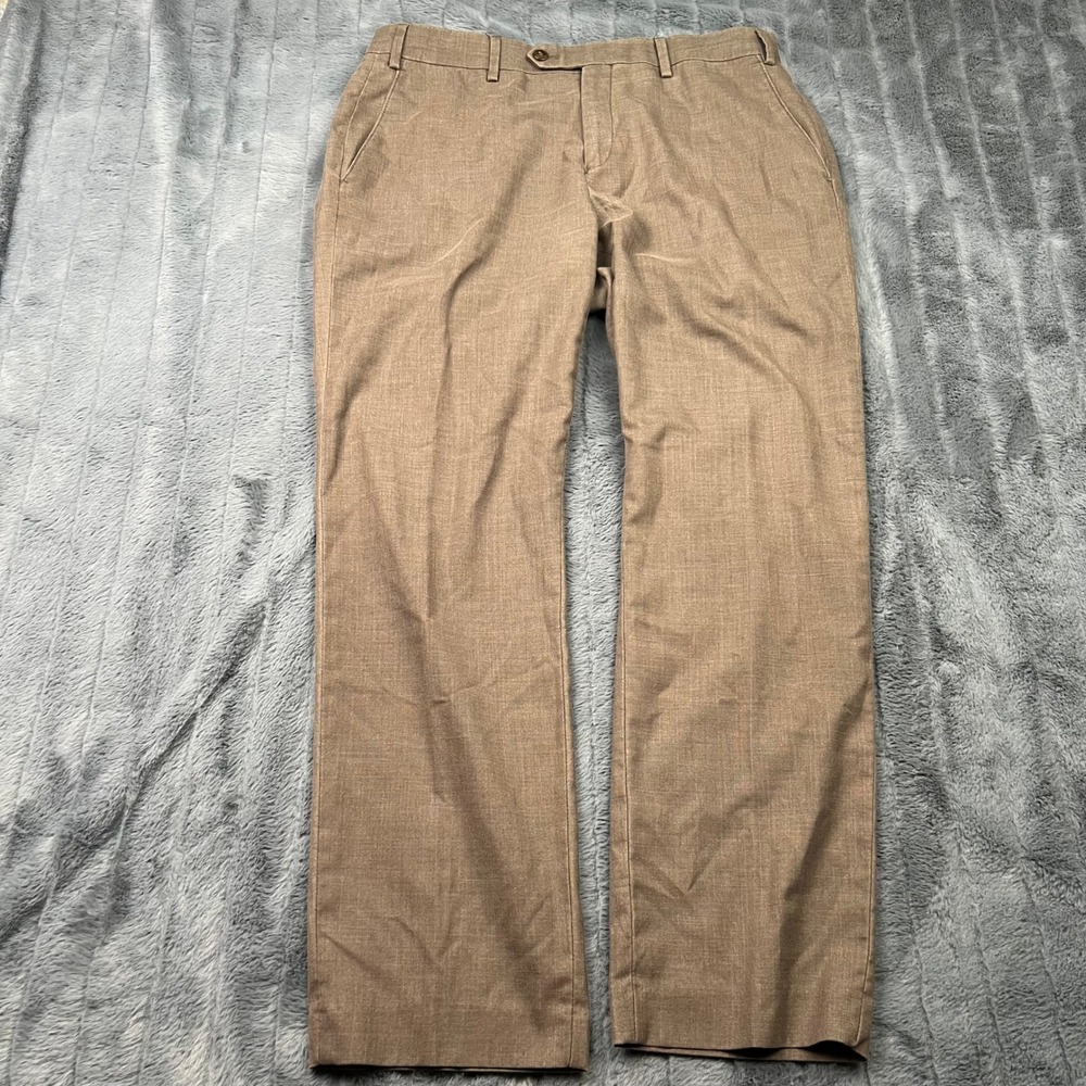 Michael Kors Mens Brown Dress Pants Flat Front Trousers 35W x 30L 14690
